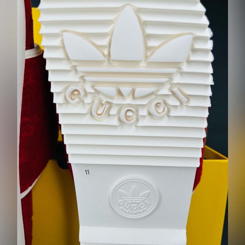 Gucci X Adidas GG Magic Sponge Demetra Vegan Logo Slides UK 11 - US 11.5 - EU 45 - Picture 9 of 14